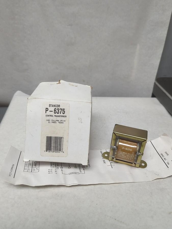 STANCOR,P-6375,CONTROL TRANSFORMER 1-PHASE NOS