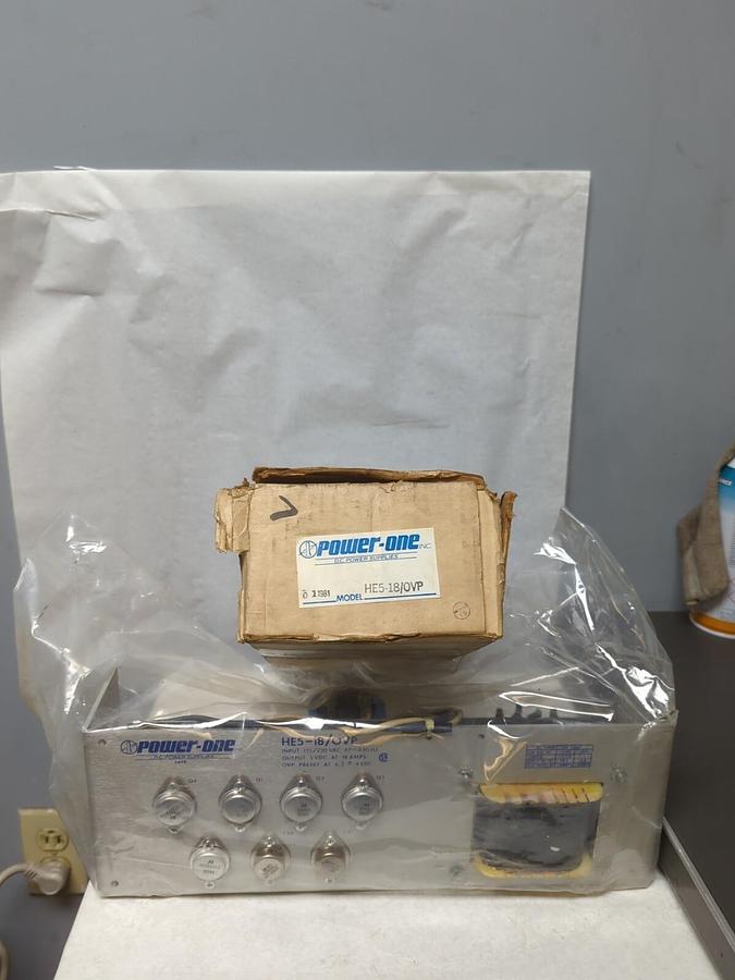 POWER-ONE,HE5-18/OVP,LEANEAR POWER SUPPLY 115/230VAC 5VDC 18 AMP NOS