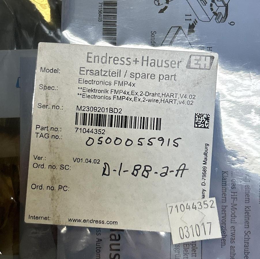 Used ENDRESS & HAUSER,71044352,MAIN PROCESSOR MODULE NEW