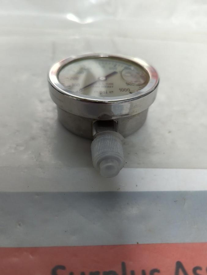 ABM,0-1000,PRESSURE GAUGE 0-1000PSI NOS