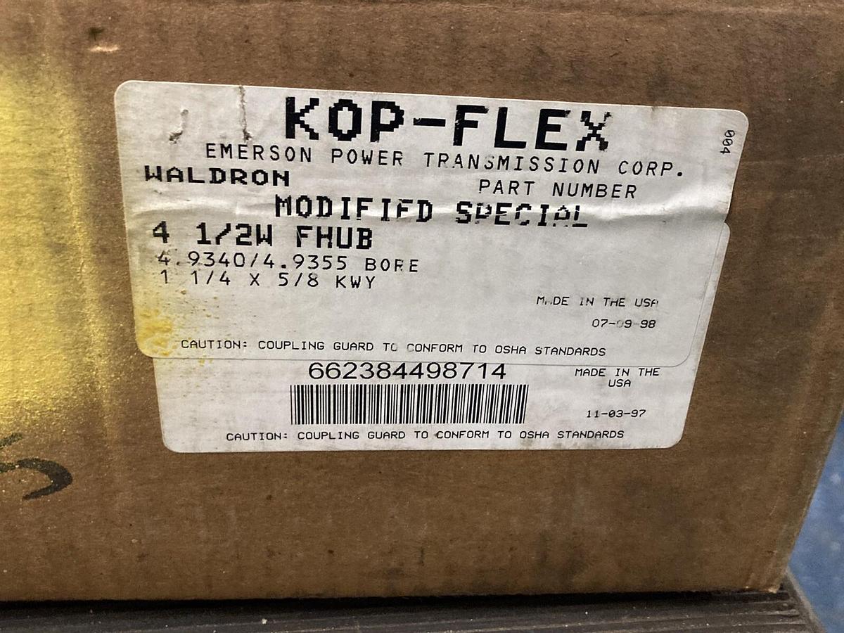Used Kop-Flex,4 1/2W FHUB,Coupling Hub 1 1/4x5/8 KWY