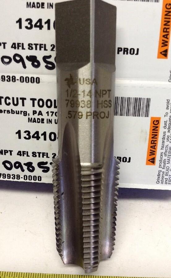 Fastcut Tool,13410-00-F,1/2-14 NPT 4FL STFL 2-3.5 THD .570 PROJ LOT OF 2