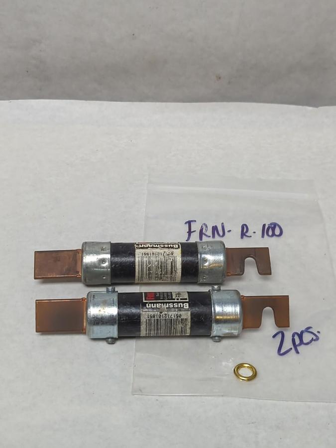 Used COOPER BUSSMANN,FRN-R-100,FUSETRON 100 AMP FUSE LOT OF 2 PRE-OWNED