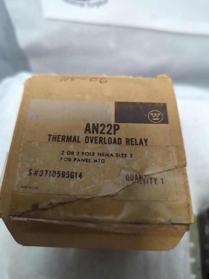 WESTINGHOUSE,AN22P,THERMAL OVERLOAD RELAY 3-POLE 240 VA NOS