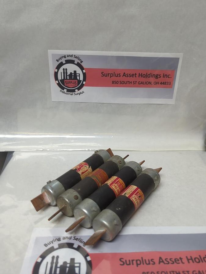 Used COOPER BUSSMANN,FRS-100,FUSETRON 100 AMP FUSE LOT OF 4 PRE-OWNED