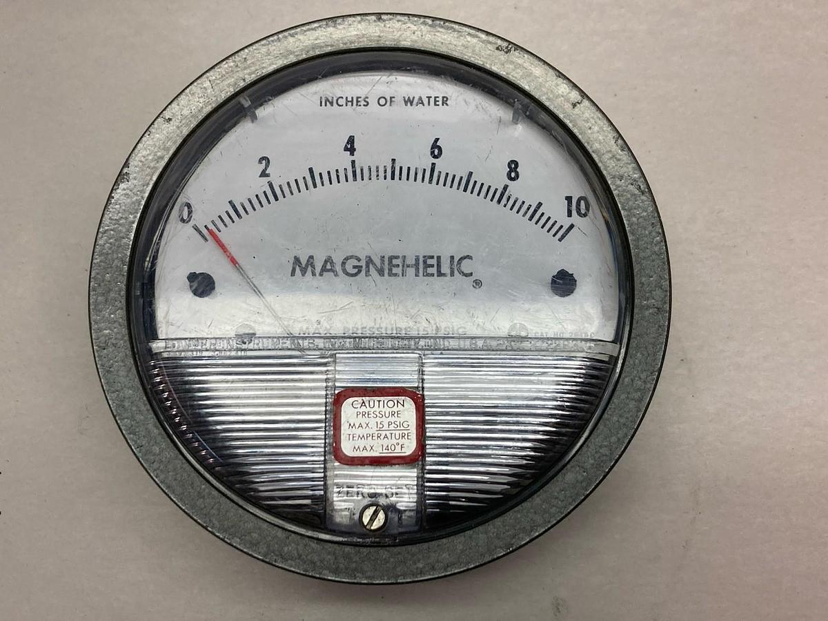 Magnehelic,0-10 Inch,2010 Pressure Gauge 15PSIG