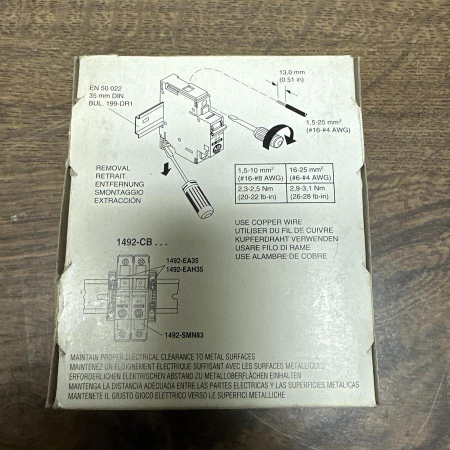 Used Allen Bradley,1492-CB1G060,6 Amp Circuit Breaker