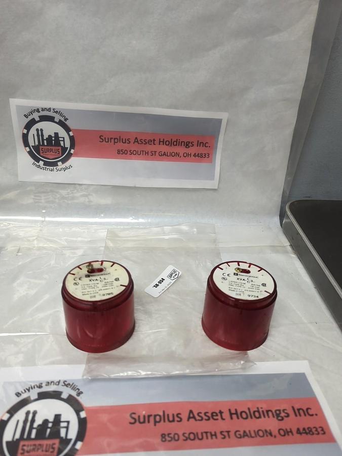 Used TELEMECANIQUE,XVA-LC3,REDSTACK LIGHT 7W 240V NO LAMP LOT OF 2 PRE-OWNED