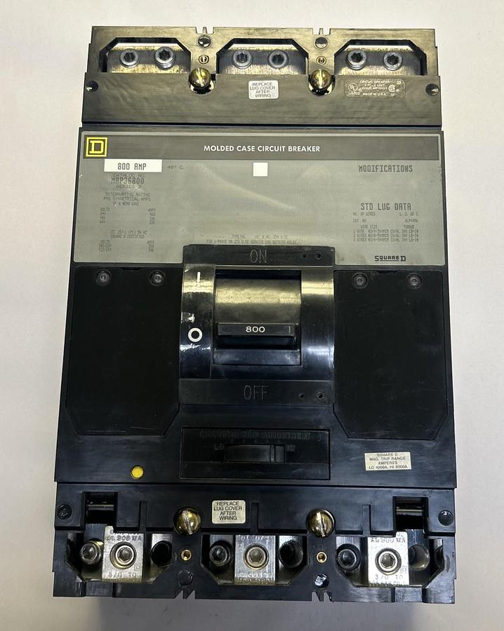 Used SQUARE D,MAP36800,CIRCUIT BREAKER 800A 600V 3P