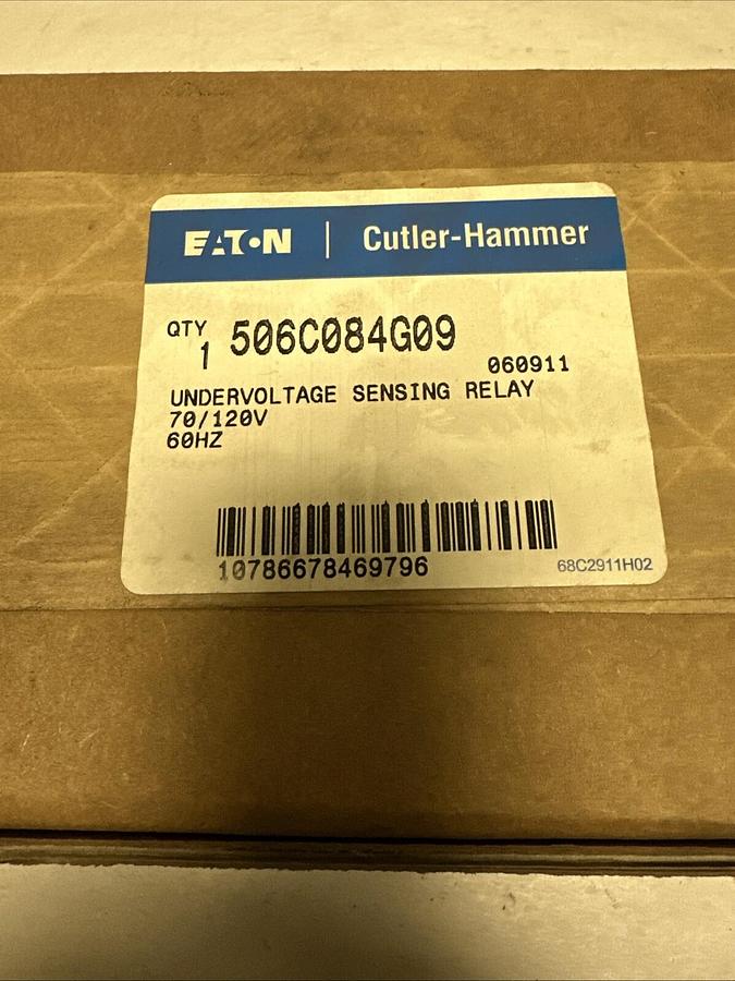 Eaton,506C084G09,Undervoltage Sensing Relay NEW