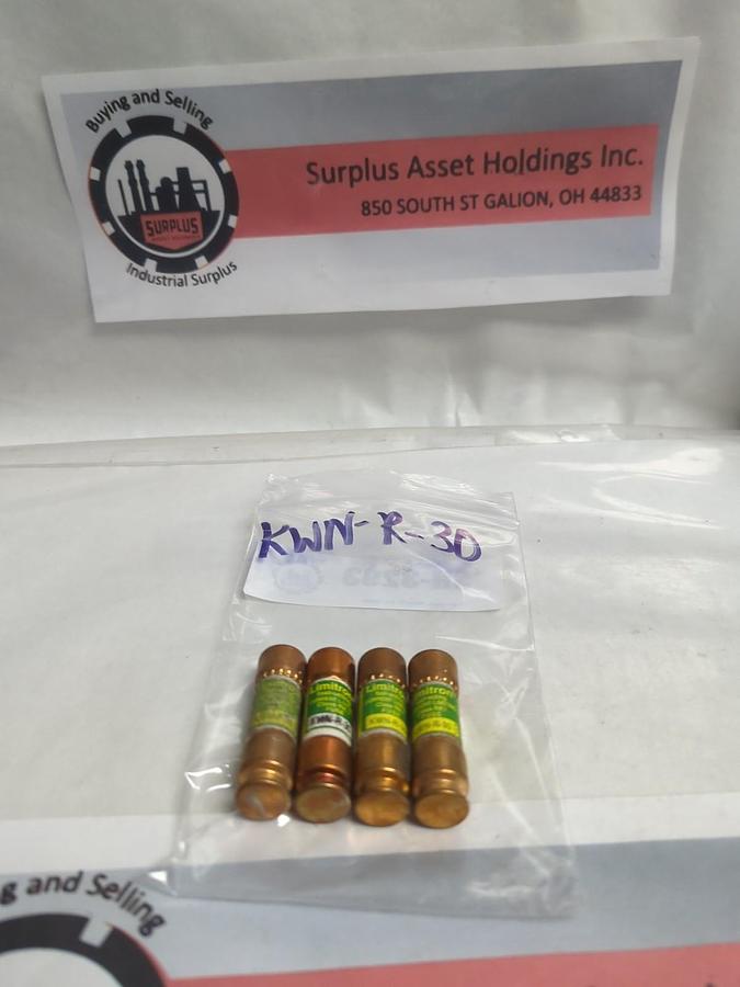 Used COOPER BUSSMANN,KWN-R-30,LIMITRON 30 AMP FUSE LOT OF 4 PRE-OWNED
