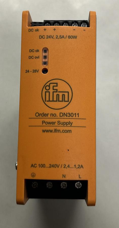 Used EFECTOR IFM,DN3011,POWER SUPPLY 24 VDC 2.5A