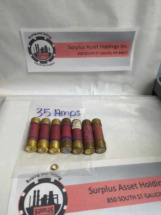 Used ROYAL/EAGLE/GEM,OT35,ONE-TIME 35 AMP FUSE LOT OF 7 PRE-OWNED