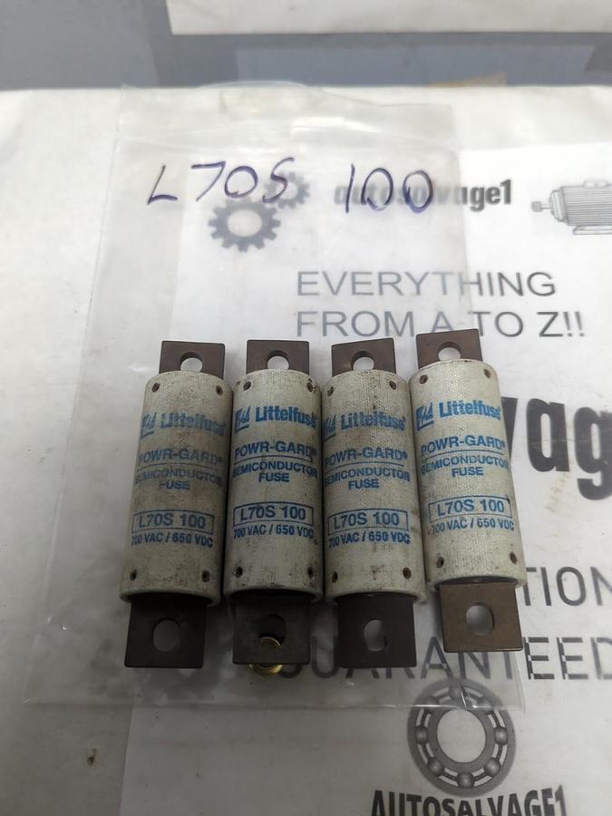 LITTELFUSE,L70S 100,SEMICONDUCTOR FUSES LOT OF 4 NOS