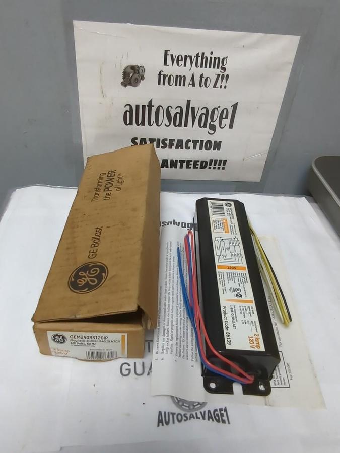 GENERAL ELECTRIC,GEM240RS120IP,MAGNETIC BALLAST 2 LAMP 120V