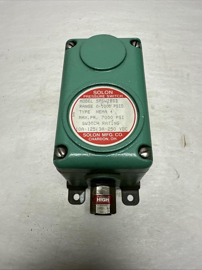 Solon,5PSW2BD3,0-1000PSI Pressure Switch
