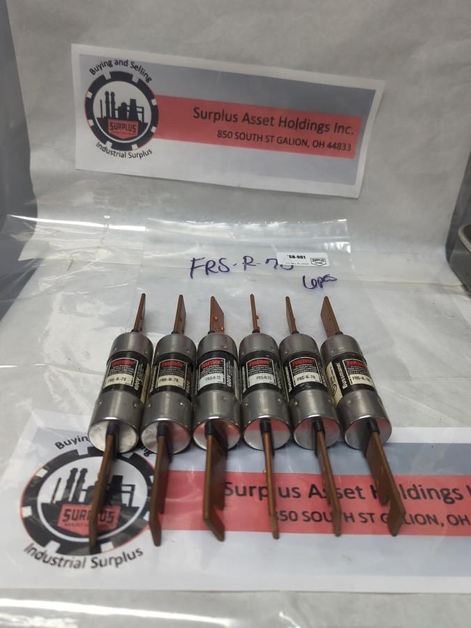Used COOPER BUSSMANN,FRS-R-70,FUSETRON 70 AMP FUSE LOT OF 6 PRE-OWNED