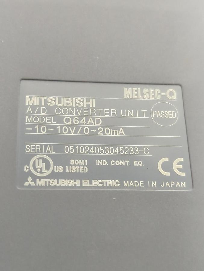 Used MITSUBISHI,Q64AD,A/D CONVERETER UNIT MODULE PRE-OWNED