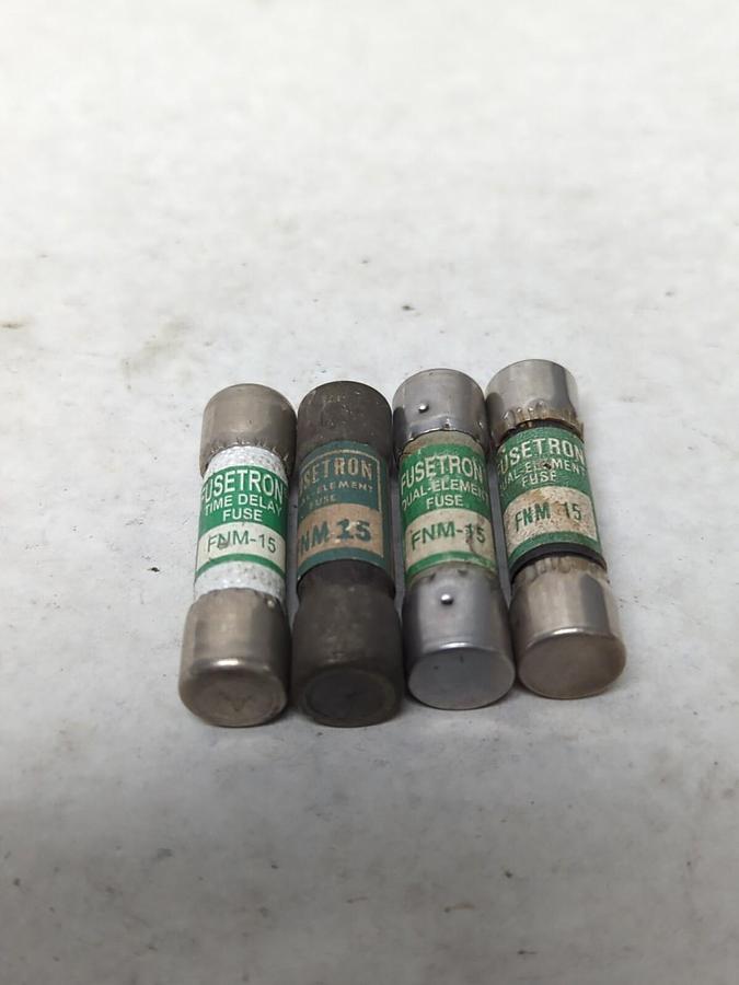 Used COOPER BUSSMANN,FNM-15,FUSETRON 15 AMP FUSE LOT OF 4 PRE-OWNED