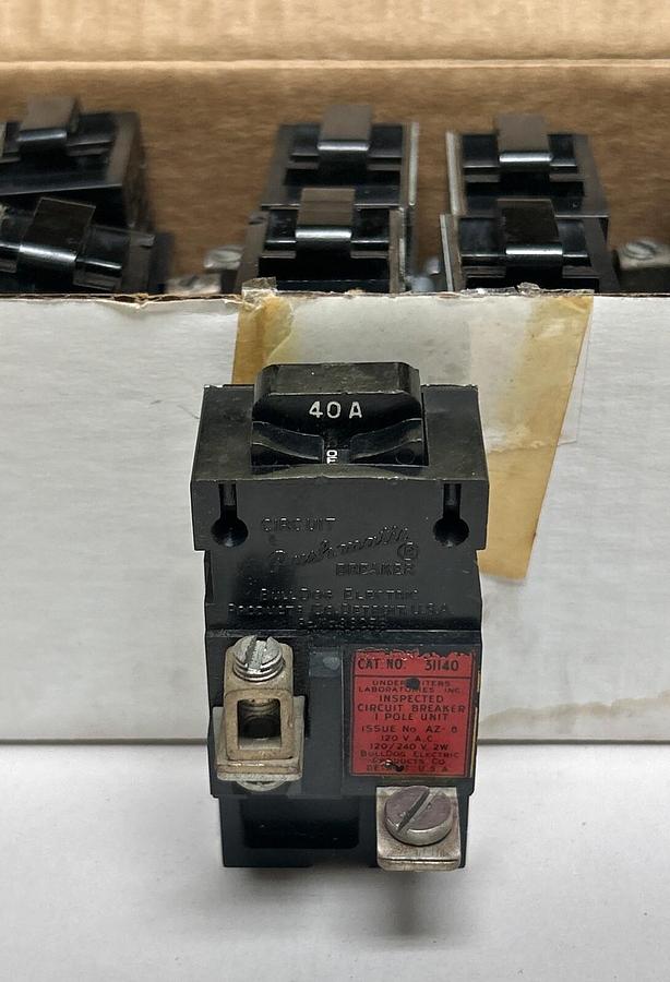 Used PUSHMATIC,31140,CIRCUIT BREAKER 40A 120/240V 1P LOT OF 12
