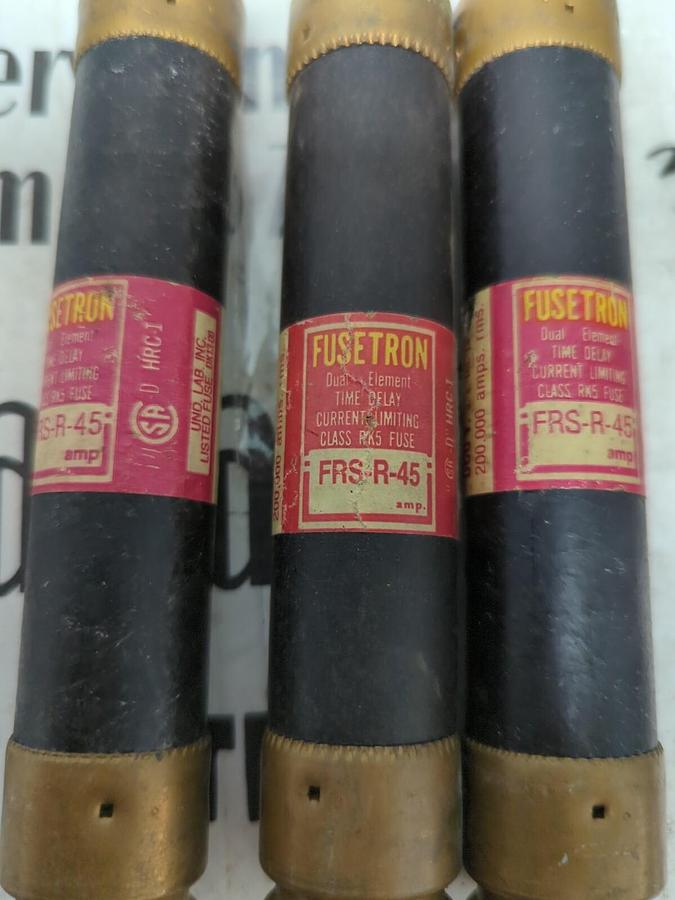 COOPER BUSSMANN,FRS-R-45,FUSETRON FUSES LOT OF 3 NOS