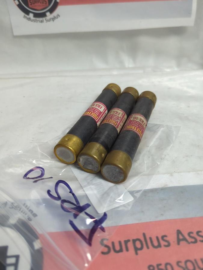 Used COOPER BUSSMANN,FRS-10,FUSETRON 10 AMP FUSE LOT OF 3 PRE-OWNED