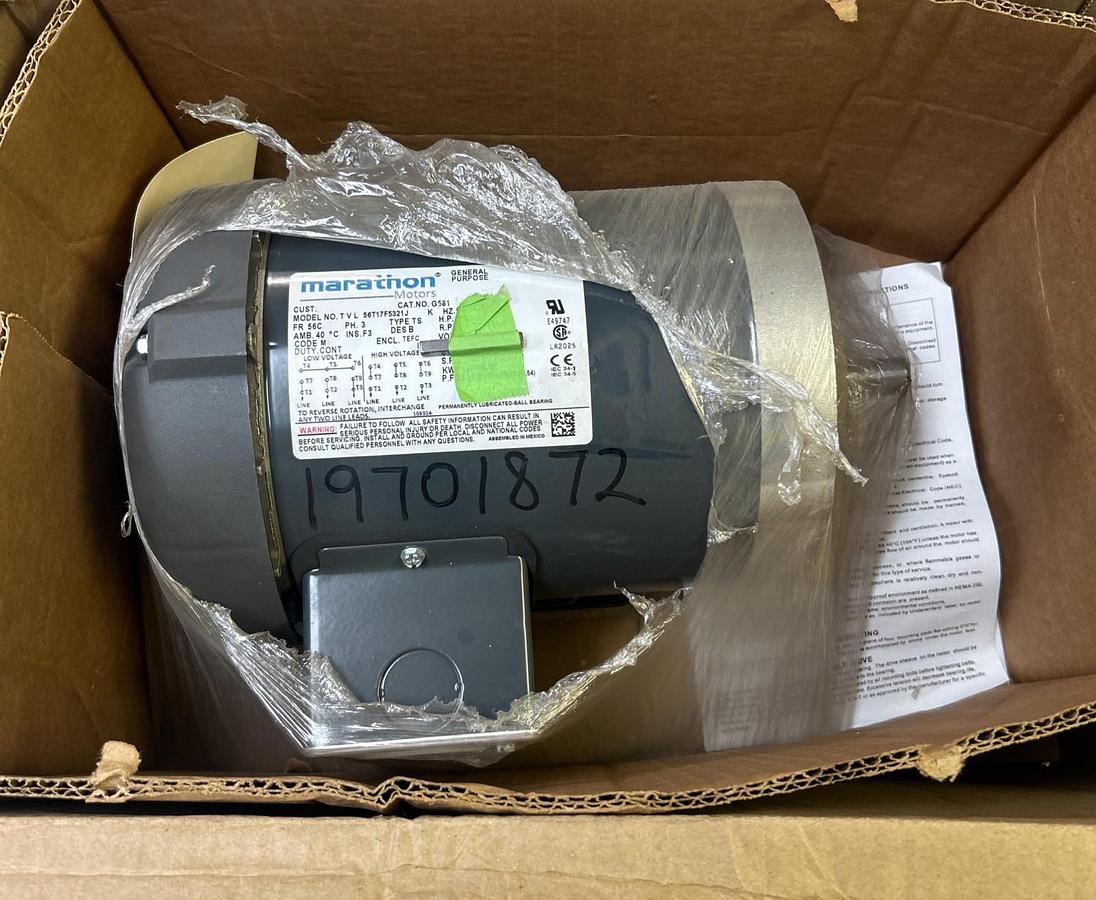 MARATHON,G581,MOTOR 1/2-1/3HP 1725RPM 208-230/460V 56C FRAME NOS