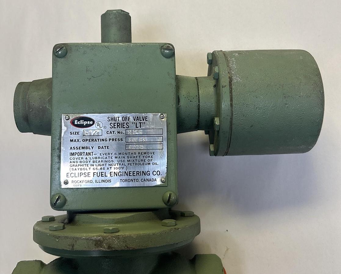 Used ECLIPSE,5LT-H,SHUT OFF VALVE 1-1/4 INCH