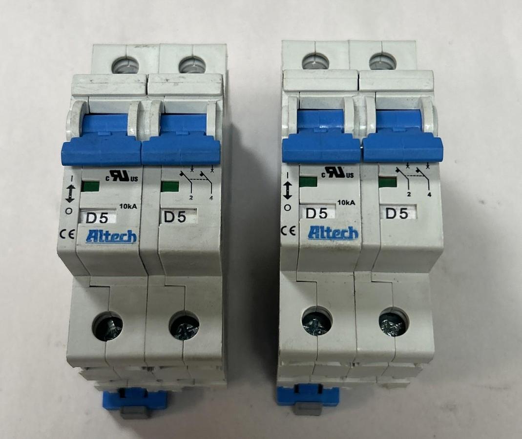 Used ALTECH,E301611,CIRCUIT BREAKER 8AMP 277V 2P LOT OF 2
