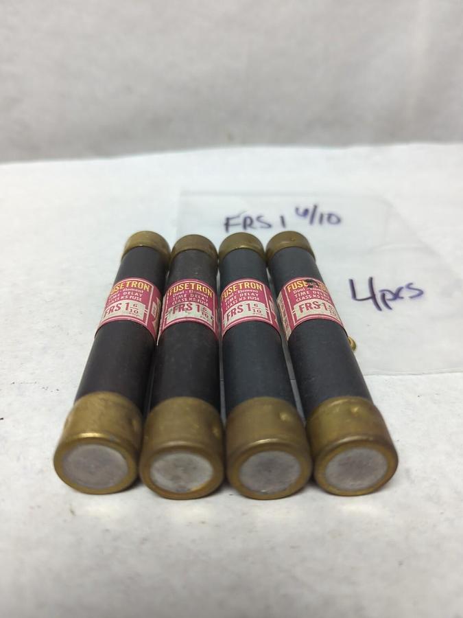 Used COOPER BUSSMANN,FRS-1-6/10,FUSETRON 1-6/10 AMP FUSE LOT OF 4 PRE-OWNED