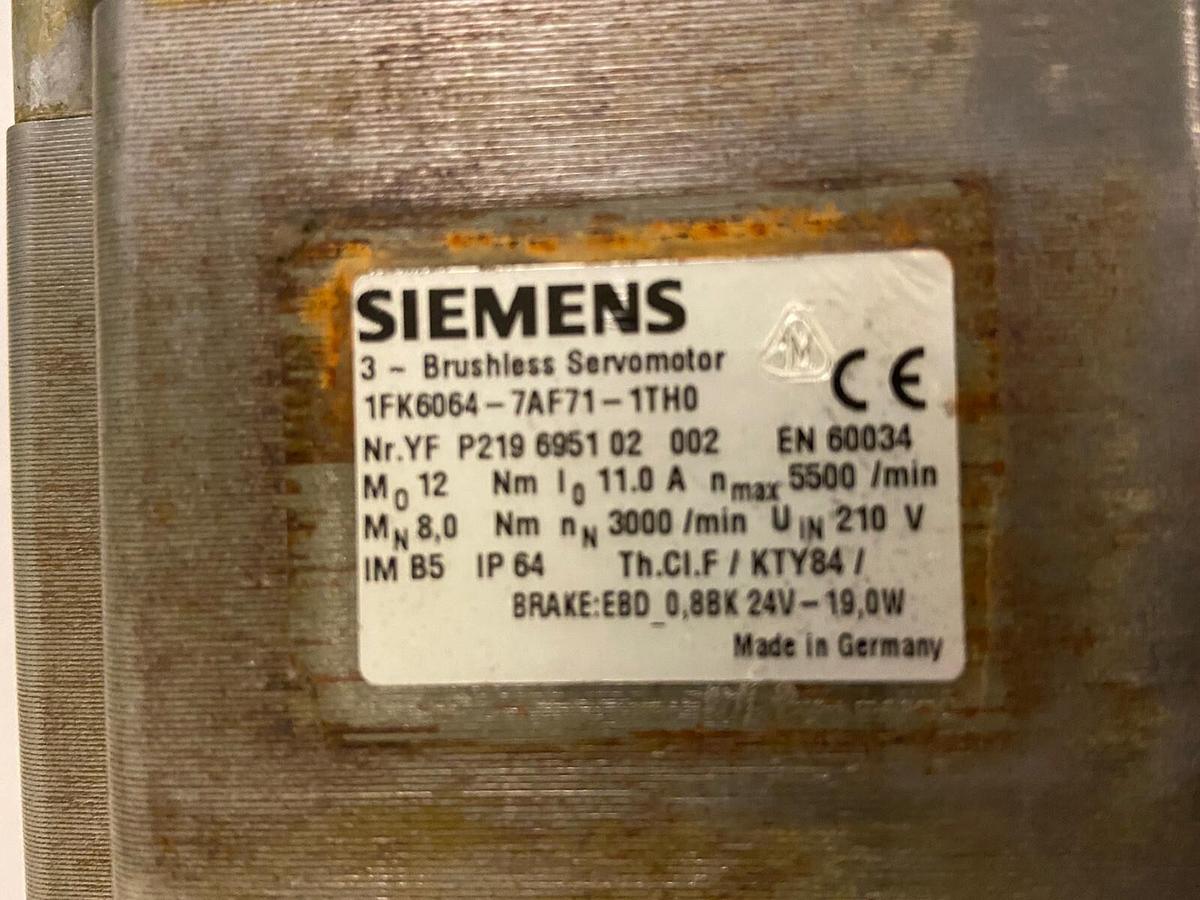 Used Siemens,1FK6064-7AF71-1TH0,Servo Motor