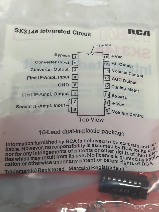 RCA,SK3146,LINEAR INTEGRATED CIRCUIT LOT OF 4 NEW