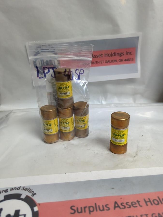 Used COOPER BUSSMANN,LPJ-40SP,LOW-PEAK FUSE 40 AMP LOT OF 5 PRE-OWNED