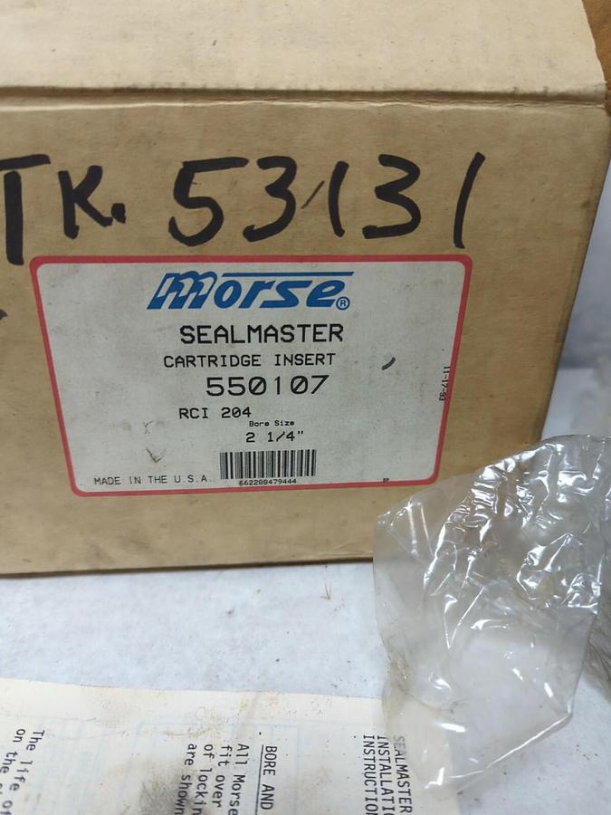 MORSE-SEALMASTER,550107,RCI 204 BEARING CARTRIDGE INSERT 2-1/4 INCH BORE NOS