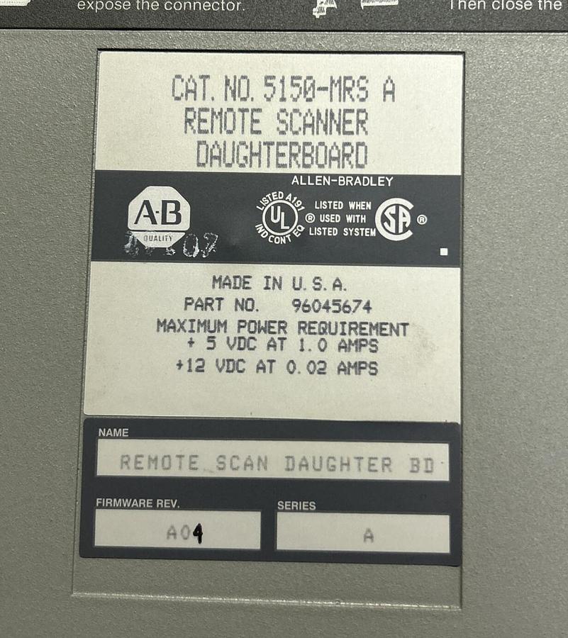 Used ALLEN BRADLEY,5150-MRS,SER A REMOTE SCANNER