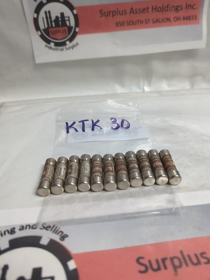 Used COOPER BUSSMANN,KTK-30,LIMITRON 30 AMP FUSE LOT OF 11 PRE-OWNED