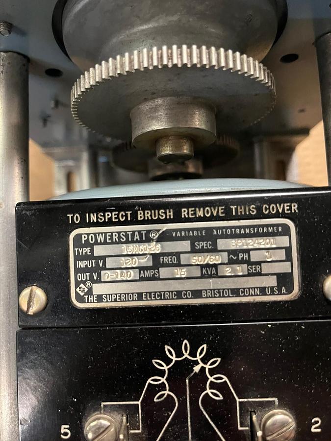 Used SUPERIOR,15MG126,POWERSTAT VARIABLE AUTOTRANSFORMER KVA 2.1