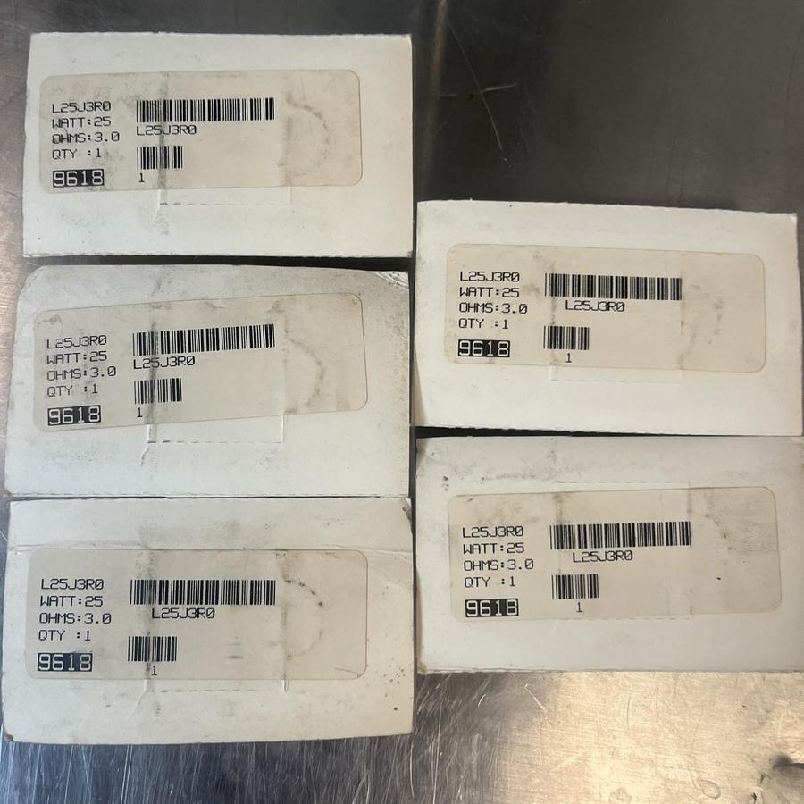 OHMITE,L25J3R0,RESISTOR 25 WATT 3 OHMS LOT OF 5