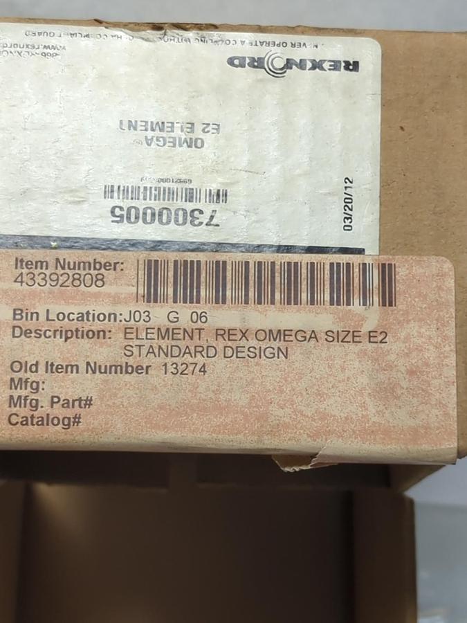 REXNORD,7300005,OMEGA E2 ELEMENT STANDARD COUPLING NOS