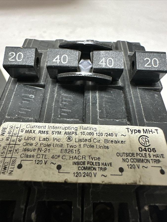 Murray,MP24020,20/40/20 Triplex Circuit Breaker LOT of 3