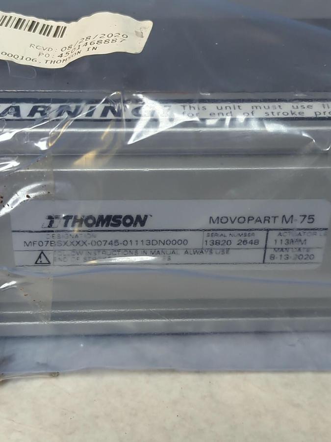 THOMSON MOVOPART,M-75,LINEAR ACTUATOR UNIT  MF07BSXXXX-00745-0111DN-0000 113MM N