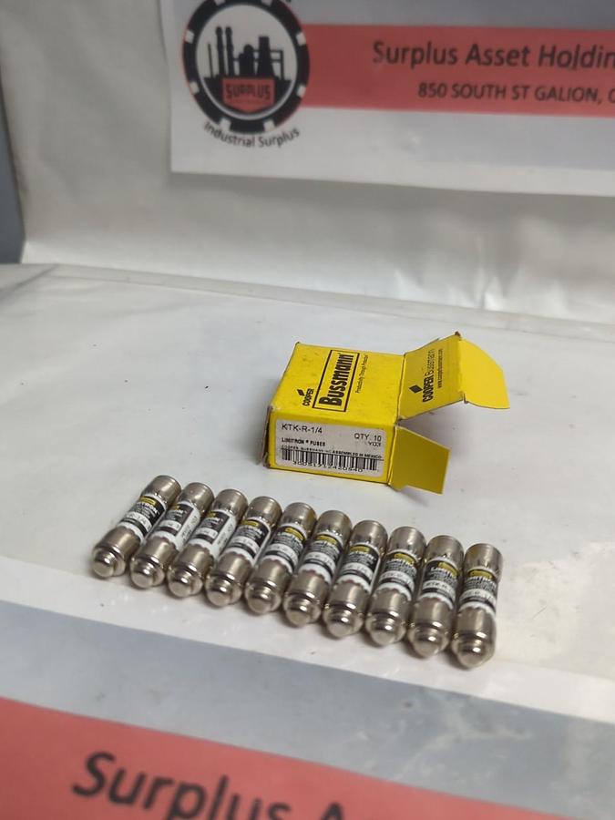 COOPER BUSSMANN,KTK-R-1/4,LIMITRON 1/4 AMP FUSES BOX OF 10 NOS