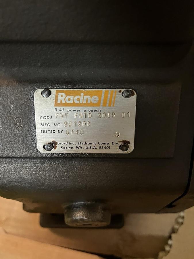 Used REXNORD RACINE,PVF-PNTO-20ER-01,HYDRAULIC PUMP