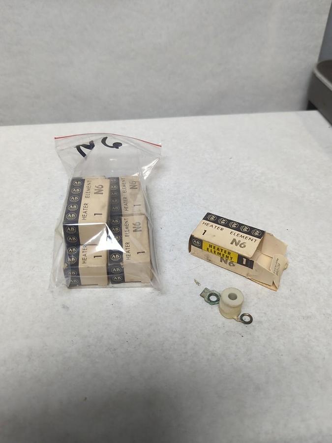 ALLEN BRADLEY,N6,THERMAL OVERLOAD HEATER ELEMENT LOT OF 6 NOS