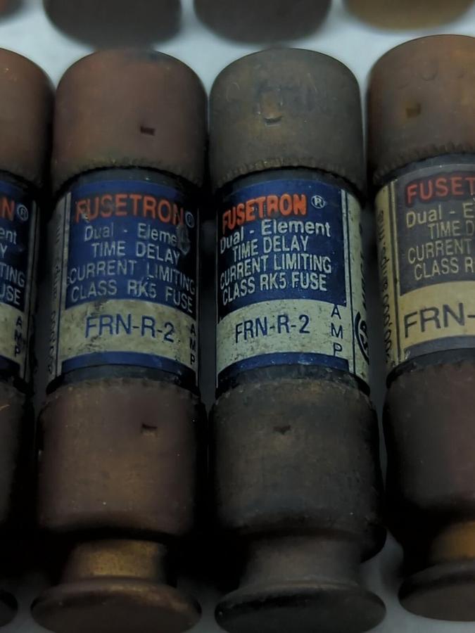 Used COOPER BUSSMANN,FRN-R-2,FUSETRON 2 AMP FUSE LOT OF 10 PRE-OWNED