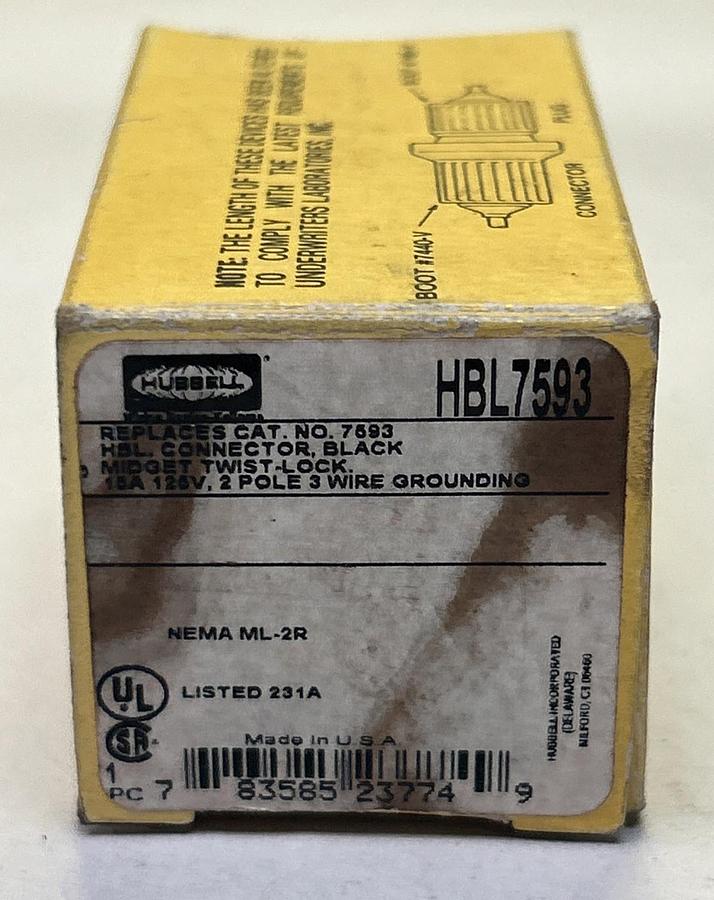 HUBBELL,HBL7593,TWIST LOCK CONNECTOR NOS