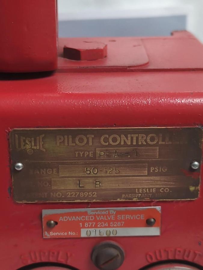 Used LESLIE PILOT CONTROL,TYPE PRA-1, PILOT CONTROLLER 50-125PSIG PRE-OWNED