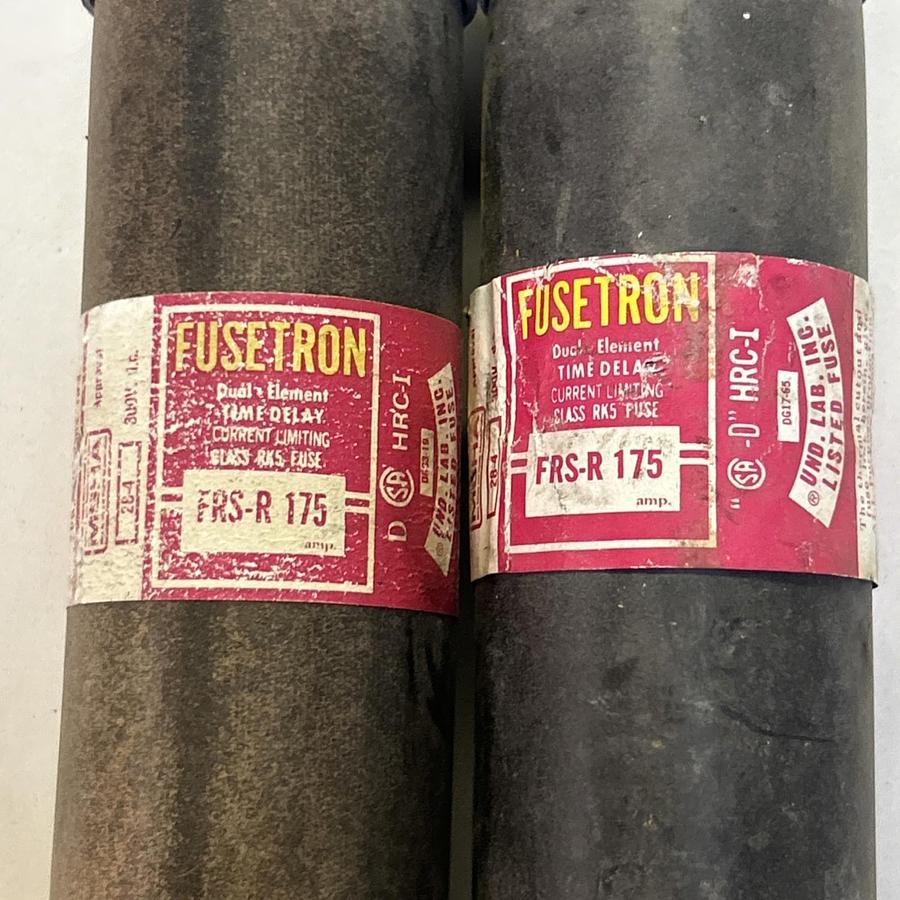 Used BUSSMANN,FRS-R-175,FUSETRON FUSE 175A 600V LOT OF 2