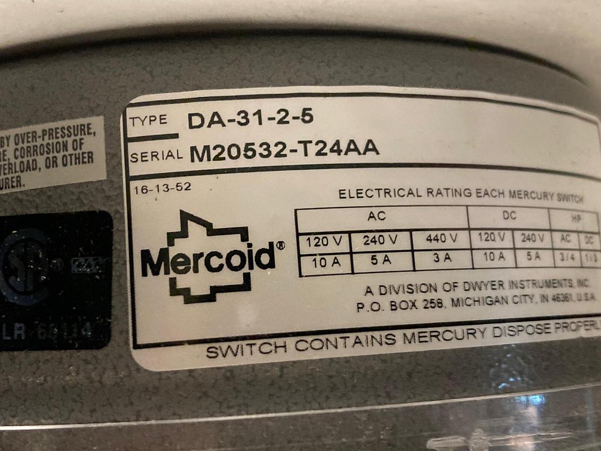 Mercoid,DA-31-2-5,Pressure Switch
