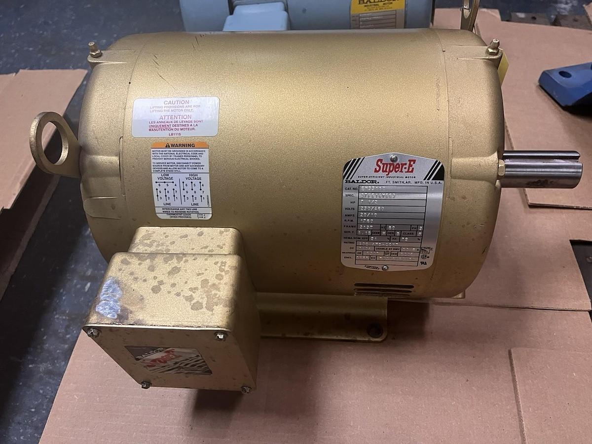 Used BALDOR,EM3311T,SUPER E MOTOR 7.5HP 1760RPM 3PH 213T OPSB